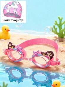 Gafas de natación con diseños de dibujos animados para niños, adecuadas para niños y niñas de 2 a 8 años - Antivaho, resistentes al agua, protección UV, silicona suave, correa ajustable, gafas de natación con forma de animales lindos - Multicolor - Ver 14