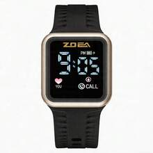 ZOEA Sports Smartwatch With Breathable Perforated Strap + Square Touchscreen + Fitness Style + Daily/Sport Use + Smartwatch - 黑色 - 查看 2