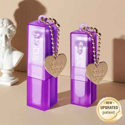 J·FOCUS 2 piezas Cortaúñas con forma de lápiz labial de acero inoxidable - Incluye 1 cortaúñas grande y 1 pequeño, diseño único con forma de lápiz labial y cadena con forma de corazón dorado, portátil para uso diario y viajes, cortaúñas de alta gama con mecanismo de empuje-tracción, regalo para Navidad, Día de San Valentín, Día de la Madre, Día del Padre, fiesta de cumpleaños, regalo de negocios