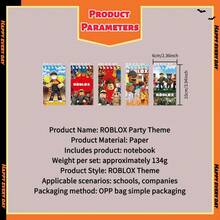 Roblox 10个/套像素风便签本 - 学校及办公礼盒 | 派对礼品批发、生日礼物及办公用品、小礼品袋填充物、办公用品、礼品、装饰品，10种款式 - 家庭活动及派对用品、派对礼品、多件装派对礼品包 - Roblo 男孩 筆記本 - 查看 3