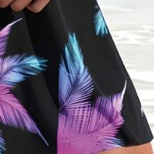 Women's Tropical Print Tankini Swimwear, Heart Neckline And Drawstring Details, Medium Stretch Fabric, Backless, Criss-Cross, Shorts Hem, Casual & Cute Style Vacation Beach Black Summer - Verde - Ver 6