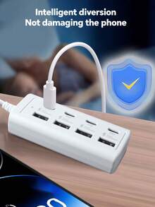 Durcord 8端口USB+Type-C扩展坞，8合1 USB集线器带开关，便携式分线器适配器，适用于电脑、笔记本电脑、手机、U盘、鼠标、读卡器、键盘、游戏设备、MP3播放器、硬盘等。 - 多色-8合1 - 查看 6