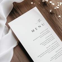 Custom Elegant Minimalist Wedding Menu, Personalized Modern Calligraphy Dinner Menu, Editable Wedding Reception Menu, Minimalist Wedding Menu Card, Custom Menu Template, Elegant Wedding Supplies, Wedding Reception Menu, Engagement Party Menu - Multicolor - View 2