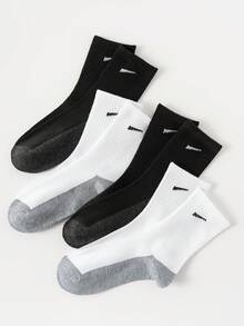 20 đôi tất sọc casual unisex, phong cách đường phố đen trắng, thời trang tối giản, thoáng khí, cao đến giữa bắp chân, phù hợp cho các cặp đôi. - Nhiều màu - Xem 2