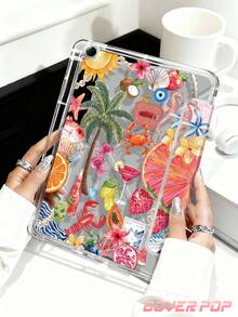 椰子、椰子树、芙蓉花、芙蓉花，适用于 iPad Air 8 (M4) 2026 (11 英寸)、Air 8 (M4) 2026 (13 英寸)、(A16) 第 11 代 11 英寸 2025、Apple Air 11 (2025)、第 10 代 10.9 英寸 2022 的保护壳，带笔槽、三折支架、自动唤醒/睡眠功能，是返校、情人节、节日的可爱礼物。 - 彩色 - 查看 5