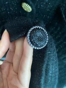 10pcs Round Rhinestone Metal Buttons, Luxury Full Diamond Decorative Sewing Buttons For Coat Jacket Sweater Clothing DIY Accessories - 10pcs - View 3