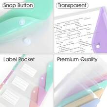 10pcs A4 Size High Capacity Binder Folders, With 11-Hole Loose Leaf Rings, Made Of Modern PP Material, Expandable Button And Label Pocket, Suitable For School, Home, Office, Attendance, Travel - Portable Design, Back To School, Study Supplies - Sets - View 11