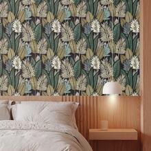 1 Roll Plant Leaf Wallpaper, Fashionable Plant Leaf Wallpaper, Exquisite Indoor Decoration Film, Suitable For Decorating Rooms, Kitchens And Cabinet Surfaces, Easy To Install And Remove, Handmade Stickers - Plant Leaves - View 3