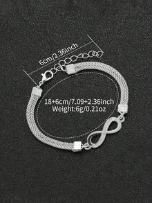 2pcs/Set Women's Fashion Casual Square Minimalist Dial Elegant Quartz Watch + Bracelet, Gift (Watch Box Not Included) - Silver - View 6