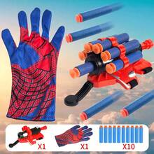 Weihnachtsdekoration Handschuh-Startvorrichtung Spielzeug, Spinnennetz-Saugnapf EVA-Schaumstoff-Geschoss, Helden-Rollenspiel-Requisite, interaktives Spiel zum Tragen am Arm für Kinder, bestes Geschenk für Jungen Festivalparty, Gadgets für Jungs, Kinderspiele, Jungen-Spielzeuggeschenk, Spielzeug für Jungs, Kinderspielzeug, Spielzeug - Werfer + Handschuhe + 10 Kugeln - Übersicht 10