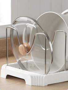 Cookware And Utensil Storage Rack - Ultimate Kitchen Storage Rack - Adjustable And Expandable Kitchen Cabinet Storage Rack, White Metal Pot Rack, Telescopic Dish Drying Rack, For Storing Plates, Bowls And Kitchenware, Space-Saving Design, With Non-Slip Foot Pads, Easy Installation Without Tools, Multi-Functional Kitchen Storage Solution, Perfect For Small Kitchens And Apartments. - Multicolor - View 6