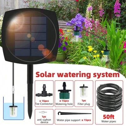 System nawadniania słonecznego, niezależne sterowanie dwiema pompami, 30 trybów timera, wodoodporność IP65, automatyczne podlewanie ogrodu, balkonu, do użytku wewnątrz i na zewnątrz