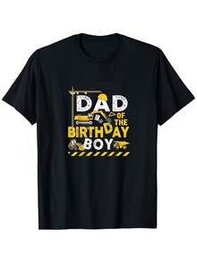 Camiseta 100% de Algodón para Hombre y Hombre/Mujer, con Estampado Gráfico de Excavadora y Camión Volquete, para Celebrar Cumpleaños de Papá, Tallas S-XXL, Negra |   Camisa de construcción con estampado duradero para el papá del cumpleañero, un regalo genial para uso casual en todas las estaciones. - Negro - Ver 7