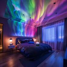 1pc Aurora Atmosphere Projection Lamp, Colorful Galaxy Starry Sky Projector With Remote Control, Adjustable Brightness, USB Powered, Suitable For Bedroom, Home Theater, Camping And Wedding Decoration - Multicolor - View 7