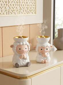 1 set/1 pièce Brûleur d'aromathérapie en forme de mouton mignon, style guérissant, convient pour un brûleur d'encens thématique, décoration parfumée pour la maison pour les amateurs de moutons. Fabriqué en résine, design minimaliste, convient pour la maison, le bureau, les festivals, les fêtes, les studios de yoga et les espaces de méditation. Également un excellent choix de cadeau, notamment pour la rentrée scolaire, les souvenirs, les cadeaux de fête et les cadeaux pour les amis et la famille. - Plusieurs styles - Voir 3