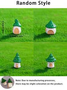 8pcs/4pcs Green Castle Mini Cute Ornaments, Suitable For Outdoor Garden Decor, Hobby Enthusiasts, Toy House Decoration - Multiple Styles - View 7