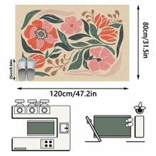 1 tấm thảm/thảm trải sàn/thảm nhà tắm/thảm cửa, phong cách INS American Chic - Thảm cửa họa tiết hoa lá dễ thương, thích hợp cho phòng tắm, nhà bếp, lối vào, hành lang, đầu giường, phòng khách, phòng ngủ, thảm mềm có thể giặt máy, trang trí nhà cửa đẹp mắt. - P - Xem 10