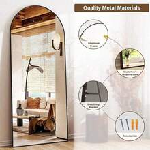 65X 24.2 Arched Full Length Mirror-Standing Wall Mounted Floor Mirrors, Black - Đen - Xem 4