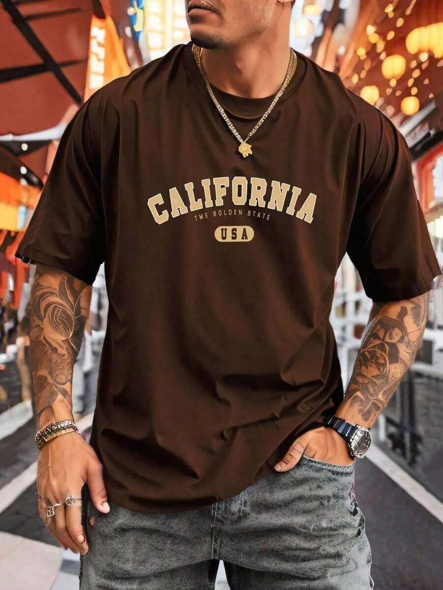 Men's Casual Short-Sleeved Crew Neck T-Shirt, Solid Color, Simple And Elegant For Everyday Wear In Spring/Summer - trắng - Xem 1