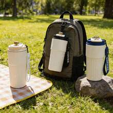 BIGRD 15oz Neutral Aesthetic Insulated Coffee Mug. 316 Stainless Steel Portable Cup, Double-Wall Leak-Proof Design, Keeps Coffee Hot For Long Time, Suitable For Cafes, Schools, Dorms And Daily Commute. - Multicolor - View 9