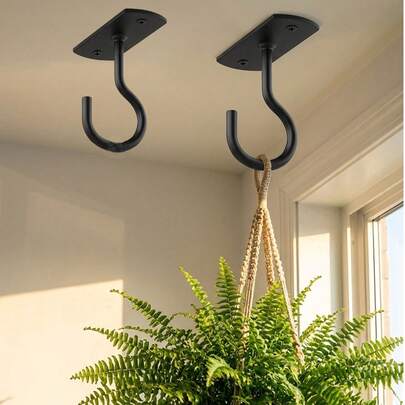 Suportes de Montagem Resistentes com Alta Capacidade de Carga para Segurar Vasos, Decoração, Plantas, Luzes, Alimentadores, Ganchos de Teto para Decoração de Jardim e Casa. Conjunto de Ferragens Duráveis e de Fácil Instalação para Decorar Sacada, Varanda e Parede Interna. Acessórios de Jardim, Decoração de Jardim Externo, Decoração de Quarto, Decoração de Casa