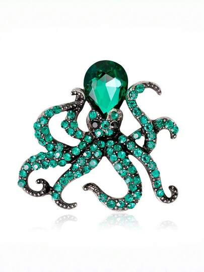 1 chiếc ghim cài áo hình sinh vật biển màu xanh lá cây độc đáo, thích hợp dùng hàng ngày, đi nghỉ mát, dự tiệc, làm quà tặng.