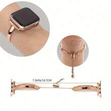 1条不锈钢表带，兼容 38mm 40mm 41mm 42mm 44mm 45mm 46mm 49mm SE S10 9 8 7 6 5 4 3 2 1系列，纤薄百搭，男女皆宜。 - 玫瑰金 - 查看 5