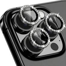 Shiny Diamond Lens Protective Case, Compatible With IPhone 17/16/15/14/13/12/11 Pro Max - Black - View 11