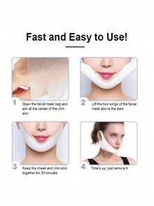 Remendos Reutilizáveis de Elevação Facial em Forma de V, Refrescantes e Confortáveis, Ferramenta de Cuidados Faciais para Mulheres, Design Elegante, Adequado para Uso Doméstico, Ajuda a Moldar Contornos Naturais, Melhora o Queixo Duplo, Acessório de Beleza Elegante, Confortável de Usar - Multicolorido - Visão 4