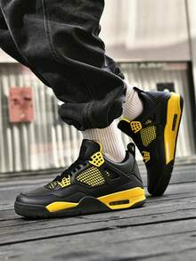 Men's Casual Thick-Soled Air-Cushioned Basketball Shoes, Breathable Versatile Sneakers, Sports Casual Air-Cushioned Basketball Shoes - 雷神 - 查看 5