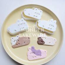 Cartoon Animals Cookie Cutter Animal Cute Cat Rabbit Bear Biscuit Stamp Embossing Tools Cake Decoration Biscuit Mold - White - View 1