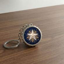 Independence Day Keychain Celestial Starburst A Golden Ray Dance On Midnight Blue - Yuan - View 3