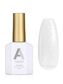 Aillsa 月光白与闪亮粉色凝胶指甲油，15毫升/瓶，快干，可在UV/LED灯下固化，持久亮泽，适合在家DIY美甲或作为礼物赠送。 - 白色 - 查看 10