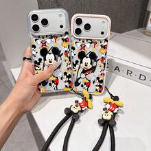 This Disney Mickey Mouse Lanyard Phone Case Is Fully Covered In TPU Material, Features Strong Magnetic Closure, Is Shockproof And Lightweight, And Is Compatible With IPhone17/16/11/13/15/15 Plus/15 Pro/15 Pro Max/12/14 Pro Max/11 Pro Max/12 Pro/12 Pro Max/13. This Phone Case Is A Popular Birthday Gift Or Business Gift Choice; It Is Durable, Stain- And Fingerprint Resistant, And Suitable For Both Men And Women. The Set Also Includes A Mickey Mouse Phone Case And A Mickey Mouse Plush Bracelet, Making It A Perfect Gift For Friends And Family. This Stylish Phone Case Is Fun, Lightweight, And Durable. IPhone17 Pro Max Phone Case, Minnie Mouse Phone Case. - 黑色 - 查看 3