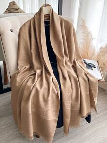 1 chiếc khăn choàng cổ họa tiết cỏ ba lá thanh lịch, chất liệu jacquard, chỉ vàng, đa năng dùng trong phòng điều hòa, áo khoác ngoài mùa xuân/thu, phụ kiện thời trang phù hợp cho mặc hàng ngày, đồ dùng cần thiết khi đi du lịch, khăn tắm biển. - Nhiều màu - Xem 11