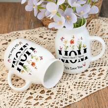 Personalized Birth Month Flower Vase - Customized Ceramic Flower Vase With Grandchild's Name, Home Decor Gift For Grandma - White - View 6