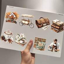50 buah Stiker Kopi Vintage, Cocok untuk Laptop, Ponsel, Tablet, Gitar, Koper, Scrapbooking, dan Proyek Dekorasi DIY Lainnya - Kopi Retro - View 2