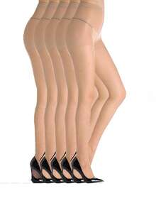 5/10双装女士超薄透明连裤袜 - 透气舒适，纯色/黑色，适合春夏穿着，0D，过膝长筒袜，舒适保暖 - 彩色 - 查看 12