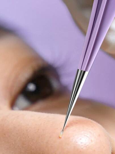 1pc Ultra-Fine Tip Blackhead Remover Tweezer, Makeup Eyebrow Grooming Beauty Tool, Eyelash Extension Tweezers