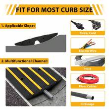 Techigher Rubber Kerb Ramp, Heavy Duty Threshold Ramp, Non-Slip Driveway Curb Ramp For Car Truck Step Doorways Sidewalk Wheelchairs Bike Scooter Pavement Motorhome - 1.2m - View 5
