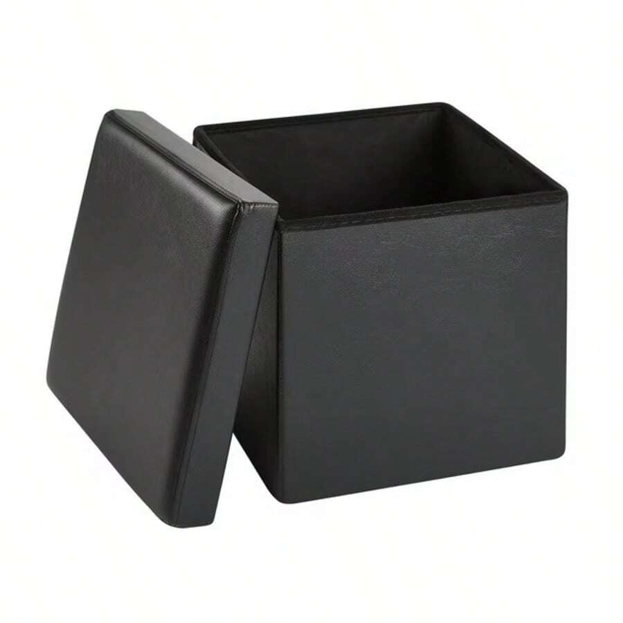 15 Inch Square Linen Storage Cube Box, Foldable Fabric Storage Bin For Home Shelf Organizing - View 1