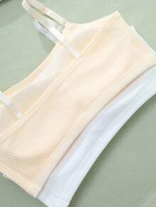 4pcs/Set Solid Color Girls Adjustable Strap Casual Comfortable Sports Bra Tops - Multicolor - View 5