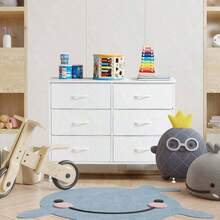Sweetcrispy 3 Sizes Dresser Bedroom, Storage Drawers, Tall Large Fabric Storage Tower Organizer,Organization And Storage Clothes Organizer , Chest Of Drawers With Metal Frame Wooden Top Nursery, Closet, Living Room, Entryway, White - 白色 - 查看 3