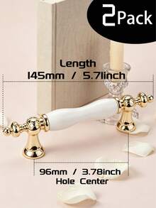 Conjunto de 1/2/4 puxadores dourados de cerâmica para portas de armário, puxador de barra branco para porta de armário, puxador moderno e minimalista para gaveta de armário de cozinha. - Branco - Ver 17