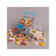 Xe đẩy mua sắm mini mô phỏng nhà búp bê, kèm đồ ăn và phụ kiện đồ chơi - Khung 4 bánh chắc chắn, giỏ mua sắm mở và ngăn chứa đồ phía dưới, phối màu (Hồng/Xanh lá cây/Xanh dương), thích hợp cho trò chơi nhập vai, trang trí nhà búp bê và các bữa tiệc theo chủ đề - Tương thích với búp bê và tượng nhỏ - Bao gồm thực phẩm mini và đồ ăn đồ chơi, bánh xe lăn êm, thiết kế nhỏ gọn và tiện dụng để khơi gợi trí tưởng tượng khi chơi. - Nhiều màu - Xem 5