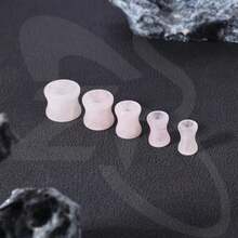1 Pair Double Flared Nature Stone Ear Tunnel Plugs Gauges For Ear 4G 2G 0G 00G 1/2 Gauge Earrings Piercing Jewelry For Men Women - 粉色 - 查看 4