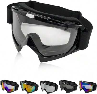 Ohleats Dirt Bike Goggles, Windproof &Amp; Dustproof Ski Racing Goggles, Men Women Safety ATV Goggles Motorcycle Accessories (Transparent)