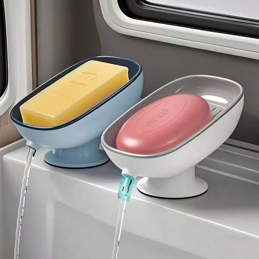 Khay đựng xà phòng có đế hút, giá đựng xà phòng bằng nhựa có lỗ thoát nước, khay đựng xà phòng không bị đọng xà phòng, giá đựng xà phòng tiết kiệm không gian cho phòng tắm, hộp đựng xà phòng đế chống trượt cho vòi sen, bồn rửa, nhà bếp, giá đựng xà phòng dễ vệ sinh, hộp đựng xà phòng phòng tắm phong cách tối giản hiện đại - Nhiều kiểu dáng - Xem 1
