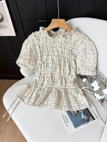 GMFP 女款夏季/秋季休閒優雅時尚寬鬆拼接刺繡派對上衣，適合六月節慶度假季 - 黑與白 - 查看 8