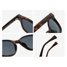 Stylish Anti-Glare And Dust-Proof Glasses, A Universal Fashion Accessory For Both Men And Women. Clear And Durable, Suitable For All Seasons. Suitable As A Gift.Perfect For Street Photography And Events, Casual Glasses|Unique Glasses|Lightweight Glasses - SZ3213(C4透灰框黑灰片) - 查看 2